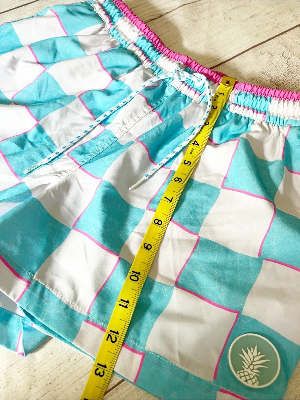 chubbies aqua checkerboard